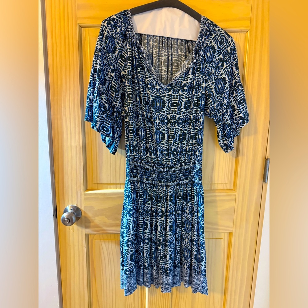 Blue Patterned Women's Dress